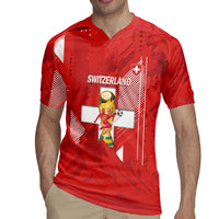 Switzerland Football Custom Rugby Jersey Go Nati Swiss Alps Grunge Style