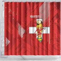 Switzerland Football Custom Shower Curtain Go Nati Swiss Alps Grunge Style