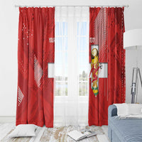 Switzerland Football Custom Window Curtain Go Nati Swiss Alps Grunge Style