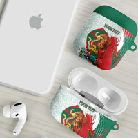Mexico Football Custom AirPods Case El Tri Aztec Calendar Brush Style