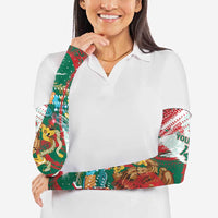 Mexico Football Custom Arm Sleeves El Tri Aztec Calendar Brush Style