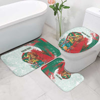 Mexico Football Custom Bathroom Set El Tri Aztec Calendar Brush Style