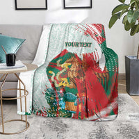 Mexico Football Custom Blanket El Tri Aztec Calendar Brush Style