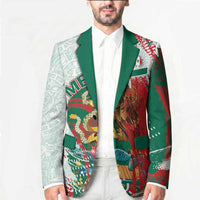 Mexico Football Custom Blazer El Tri Aztec Calendar Brush Style