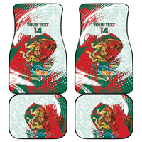 Mexico Football Custom Car Mats El Tri Aztec Calendar Brush Style