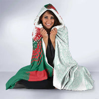 Mexico Football Custom Hooded Blanket El Tri Aztec Calendar Brush Style