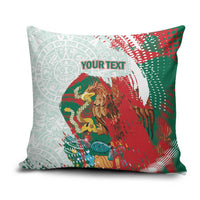 Mexico Football Custom Pillow Cover El Tri Aztec Calendar Brush Style