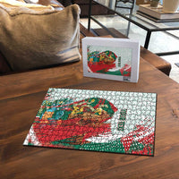 Mexico Football Custom Puzzle El Tri Aztec Calendar Brush Style