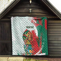Mexico Football Custom Quilt El Tri Aztec Calendar Brush Style
