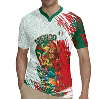 Mexico Football Custom Rugby Jersey El Tri Aztec Calendar Brush Style