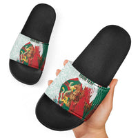 Mexico Football Custom Slide Sandals El Tri Aztec Calendar Brush Style