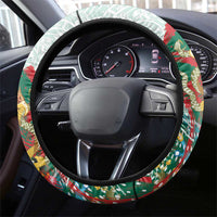 Mexico Football Steering Wheel Cover El Tri Aztec Calendar Brush Style