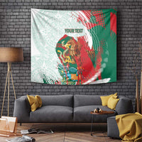 Mexico Football Custom Tapestry El Tri Aztec Calendar Brush Style