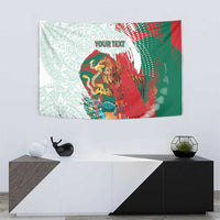 Mexico Football Custom Tapestry El Tri Aztec Calendar Brush Style