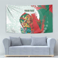 Mexico Football Custom Tapestry El Tri Aztec Calendar Brush Style
