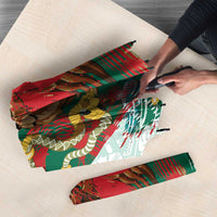 Mexico Football Custom Umbrella El Tri Aztec Calendar Brush Style