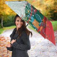 Mexico Football Custom Umbrella El Tri Aztec Calendar Brush Style