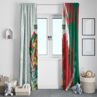Mexico Football Custom Window Curtain El Tri Aztec Calendar Brush Style