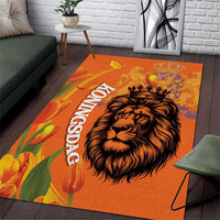 Nederland Fijne Koningsdag Area Rug Netherlands Lion With Orange Tulips