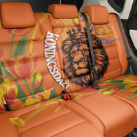 Nederland Fijne Koningsdag Back Car Seat Cover Netherlands Lion With Orange Tulips