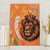 Nederland Fijne Koningsdag Canvas Wall Art Netherlands Lion With Orange Tulips