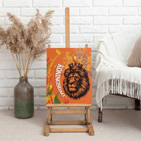 Nederland Fijne Koningsdag Canvas Wall Art Netherlands Lion With Orange Tulips