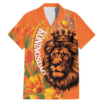 Nederland Fijne Koningsdag Family Matching Mermaid Dress and Hawaiian Shirt Netherlands Lion With Orange Tulips