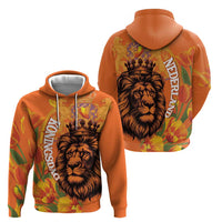 Nederland Fijne Koningsdag Hoodie Netherlands Lion With Orange Tulips