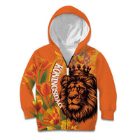 Nederland Fijne Koningsdag Kid Hoodie Netherlands Lion With Orange Tulips