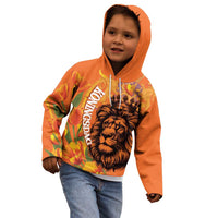 Nederland Fijne Koningsdag Kid Hoodie Netherlands Lion With Orange Tulips