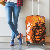 Nederland Fijne Koningsdag Luggage Cover Netherlands Lion With Orange Tulips