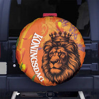 Nederland Fijne Koningsdag Spare Tire Cover Netherlands Lion With Orange Tulips