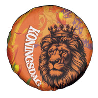Nederland Fijne Koningsdag Spare Tire Cover Netherlands Lion With Orange Tulips
