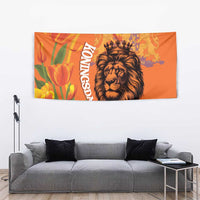 Nederland Fijne Koningsdag Tapestry Netherlands Lion With Orange Tulips