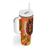 Nederland Fijne Koningsdag Tumbler With Handle Netherlands Lion With Orange Tulips