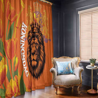 Nederland Fijne Koningsdag Window Curtain Netherlands Lion With Orange Tulips