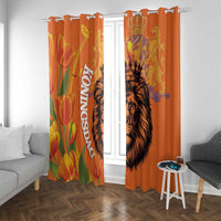 Nederland Fijne Koningsdag Window Curtain Netherlands Lion With Orange Tulips