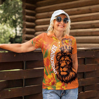 Nederland Fijne Koningsdag Women Polo Shirt Netherlands Lion With Orange Tulips