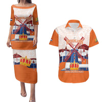 Netherlands King's Day Couples Matching Puletasi and Hawaiian Shirt Windmill With Nederland Pattern