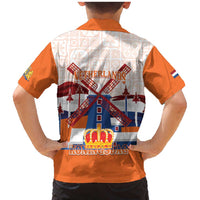 Netherlands King's Day Family Matching Mermaid Dress and Hawaiian Shirt Windmill With Nederland Pattern