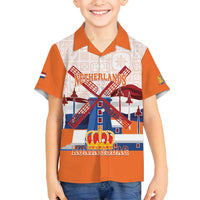 Netherlands King's Day Family Matching Puletasi and Hawaiian Shirt Windmill With Nederland Pattern
