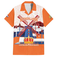 Netherlands King's Day Family Matching Tank Maxi Dress and Hawaiian Shirt Windmill With Nederland Pattern