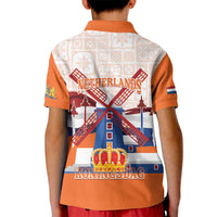 Netherlands King's Day Kid Polo Shirt Windmill With Nederland Pattern