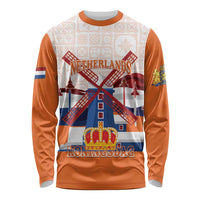 Netherlands King's Day Long Sleeve Shirt Windmill With Nederland Pattern