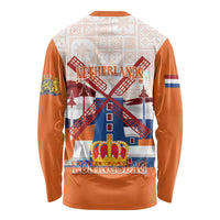 Netherlands King's Day Long Sleeve Shirt Windmill With Nederland Pattern