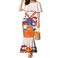 Netherlands King's Day Mermaid Dress Windmill With Nederland Pattern