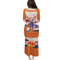 Netherlands King's Day Puletasi Windmill With Nederland Pattern