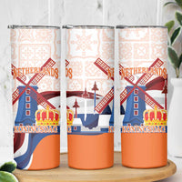 Netherlands King's Day Skinny Tumbler Windmill With Nederland Pattern
