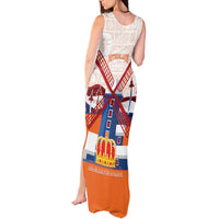 Netherlands King's Day Tank Maxi Dress Windmill With Nederland Pattern