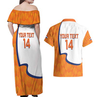 Custom Netherlands Football Couples Matching Off Shoulder Maxi Dress and Hawaiian Shirt 2025 Go Champions Holland